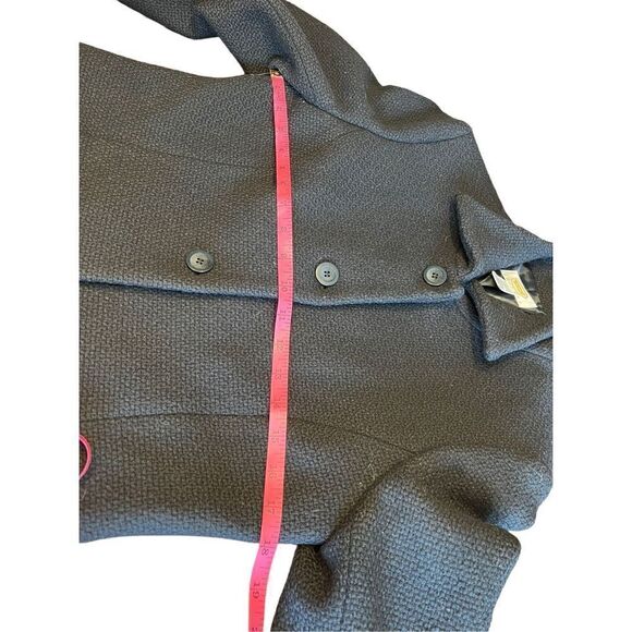 Talbots petite 100% wool black blazer coat button up collar size 6 career work - Picture 4 of 9